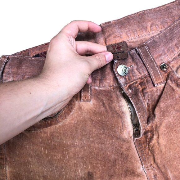 Vintage True Religion Jeans Size 32 RICKY DIRTY ORANGE - Picture 6 of 6
